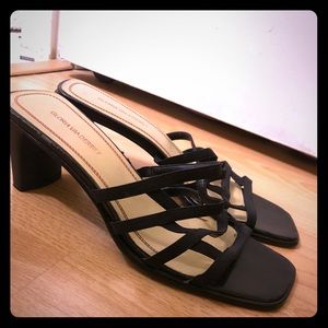 Chic square toe Y2K 90’s slip on mules sandals